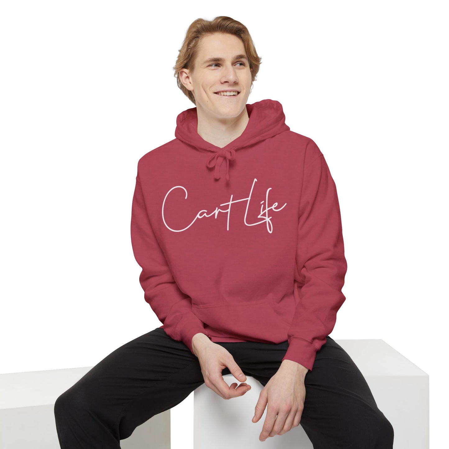 Cart Life Hoodie — Script Logo Garment-Dyed Pullover