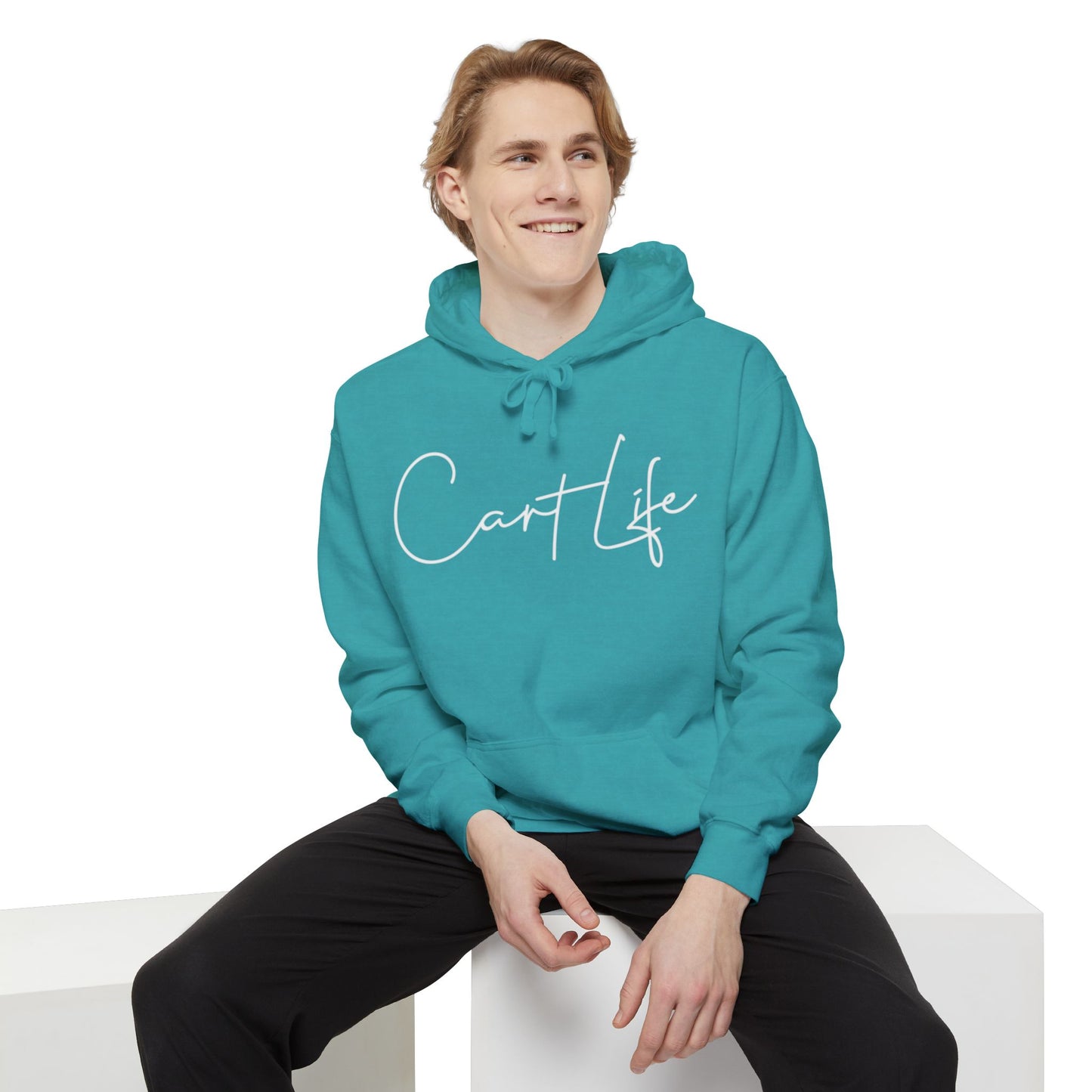 Cart Life Hoodie — Script Logo Garment-Dyed Pullover