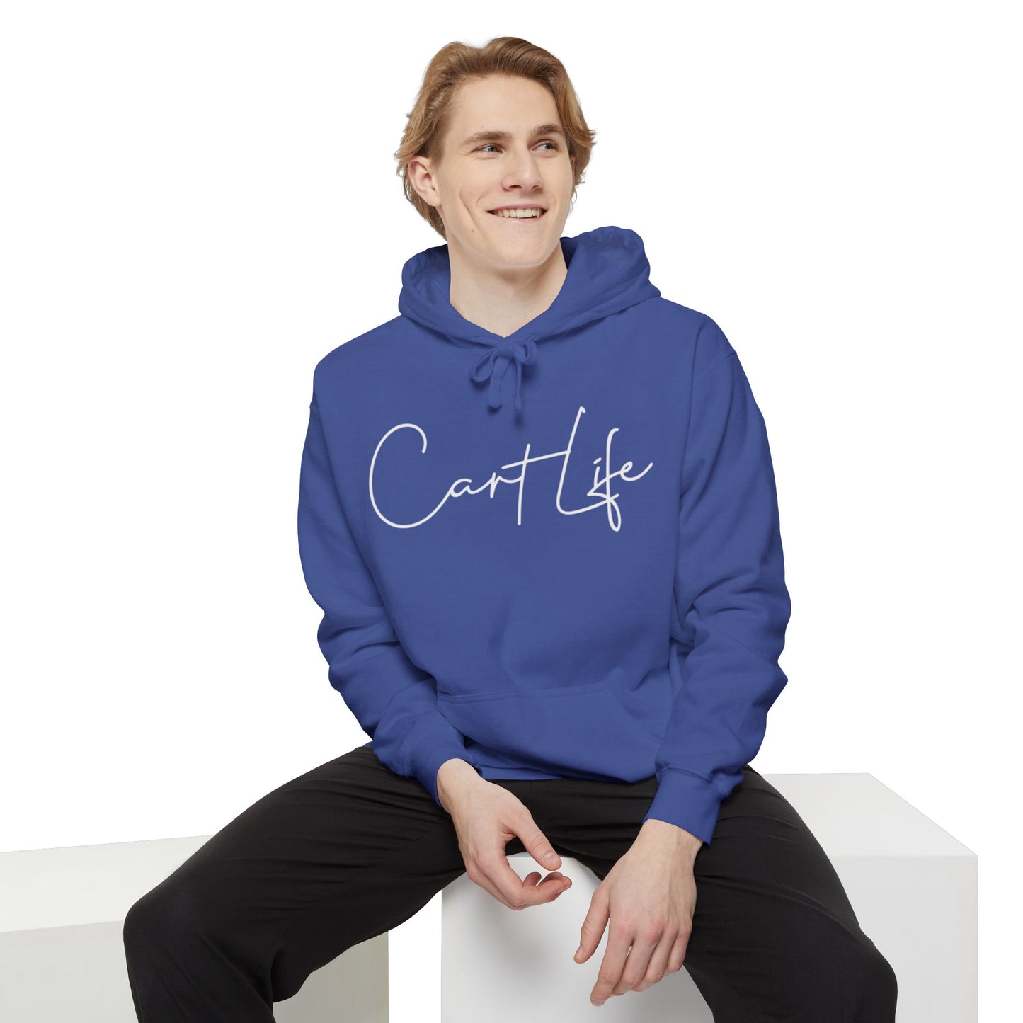 Cart Life Hoodie — Script Logo Garment-Dyed Pullover