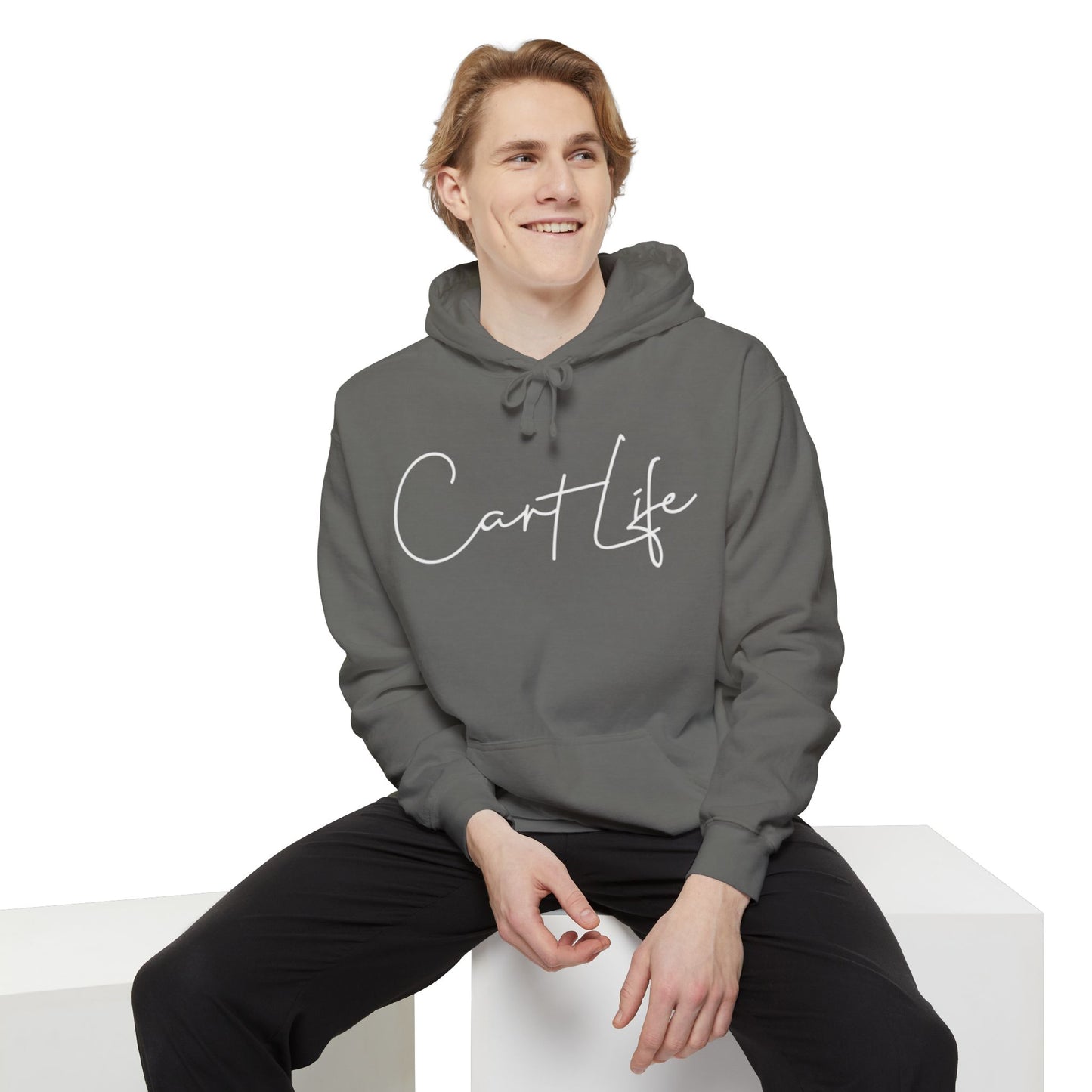 Cart Life Hoodie — Script Logo Garment-Dyed Pullover