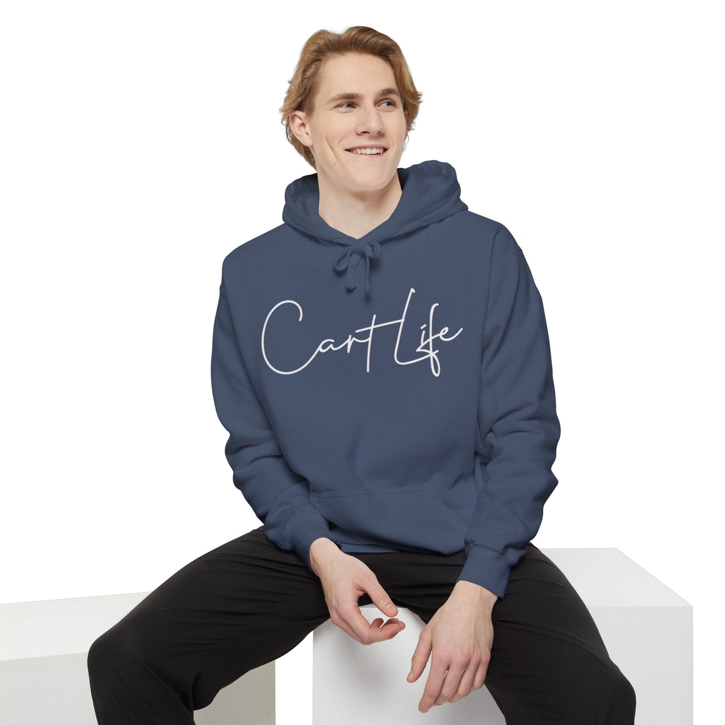 Cart Life Hoodie — Script Logo Garment-Dyed Pullover