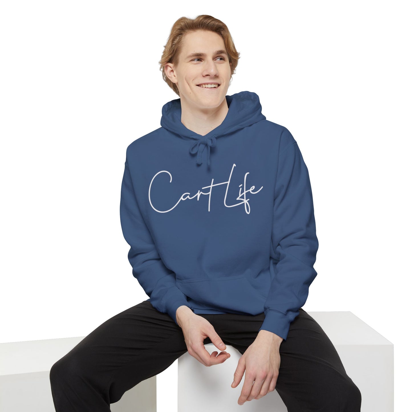 Cart Life Hoodie — Script Logo Garment-Dyed Pullover